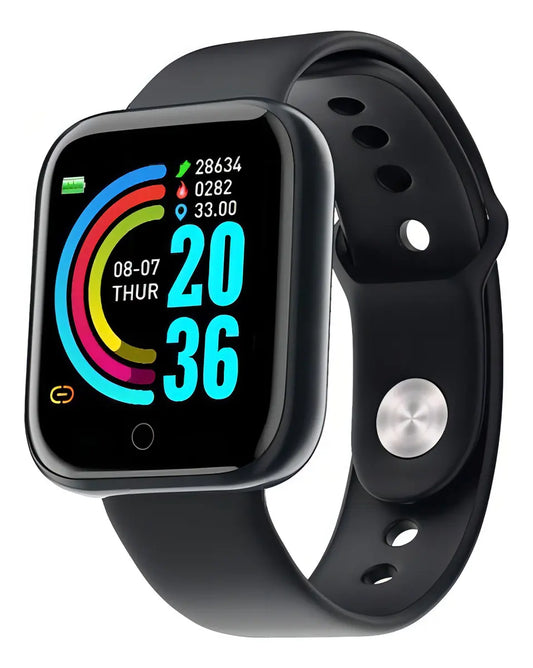 Smartwatch Y68 D20 Bluetooth con Monitor Cardíaco, USB Integrado y Funciones Deportivas
