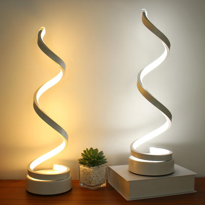 Lámpara de Mesa LED en Espiral Estilo Minimalista