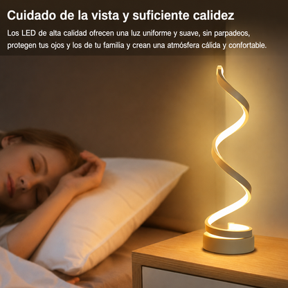 Lámpara de Mesa LED en Espiral Estilo Minimalista