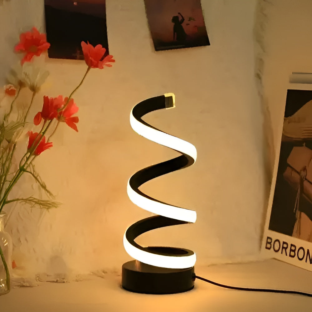 Lámpara de Mesa LED en Espiral Estilo Minimalista