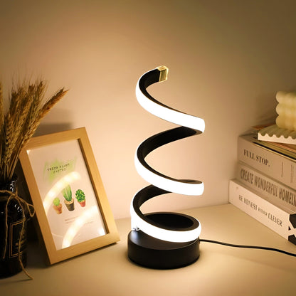 Lámpara de Mesa LED en Espiral Estilo Minimalista