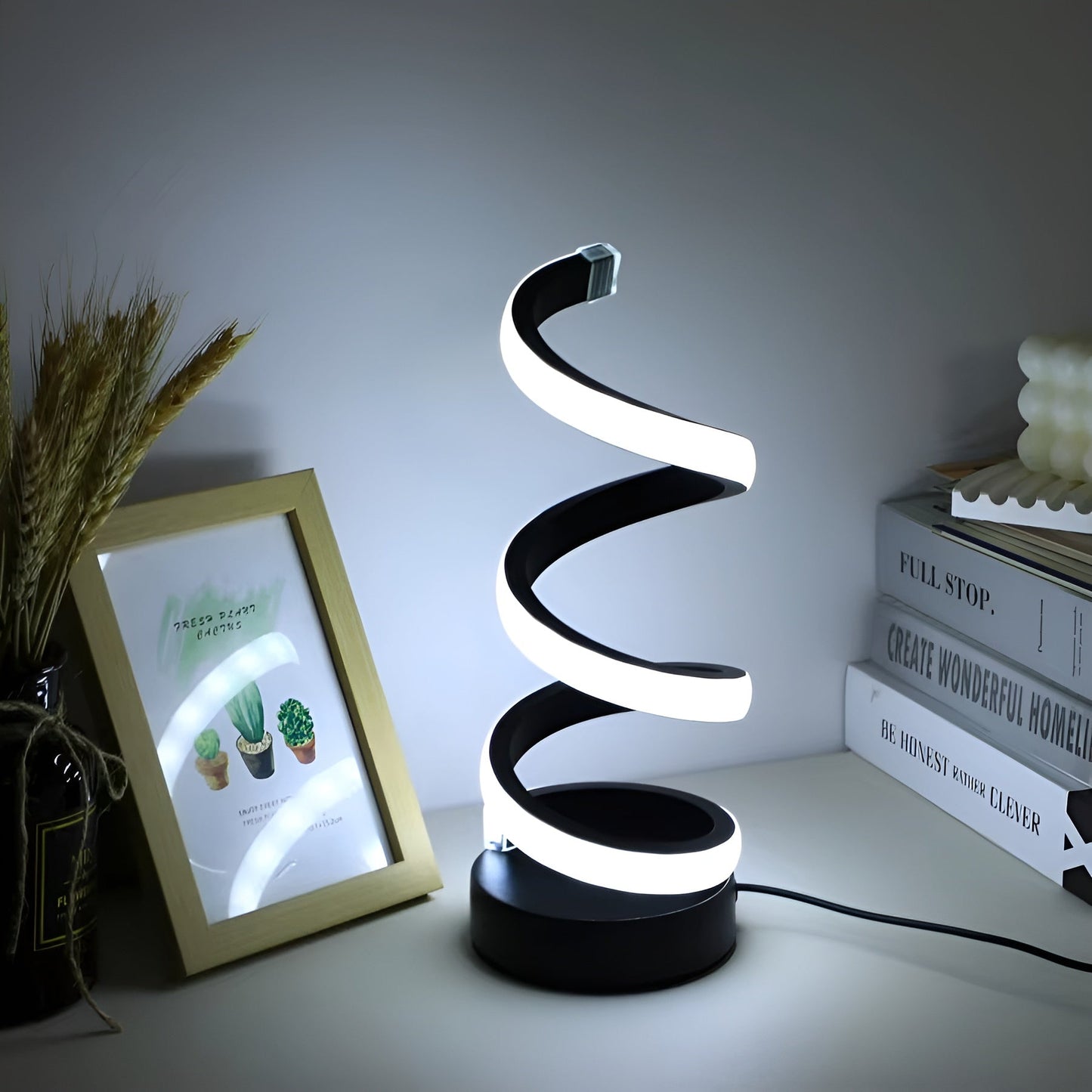 Lámpara de Mesa LED en Espiral Estilo Minimalista